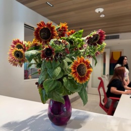 a vase with flowers